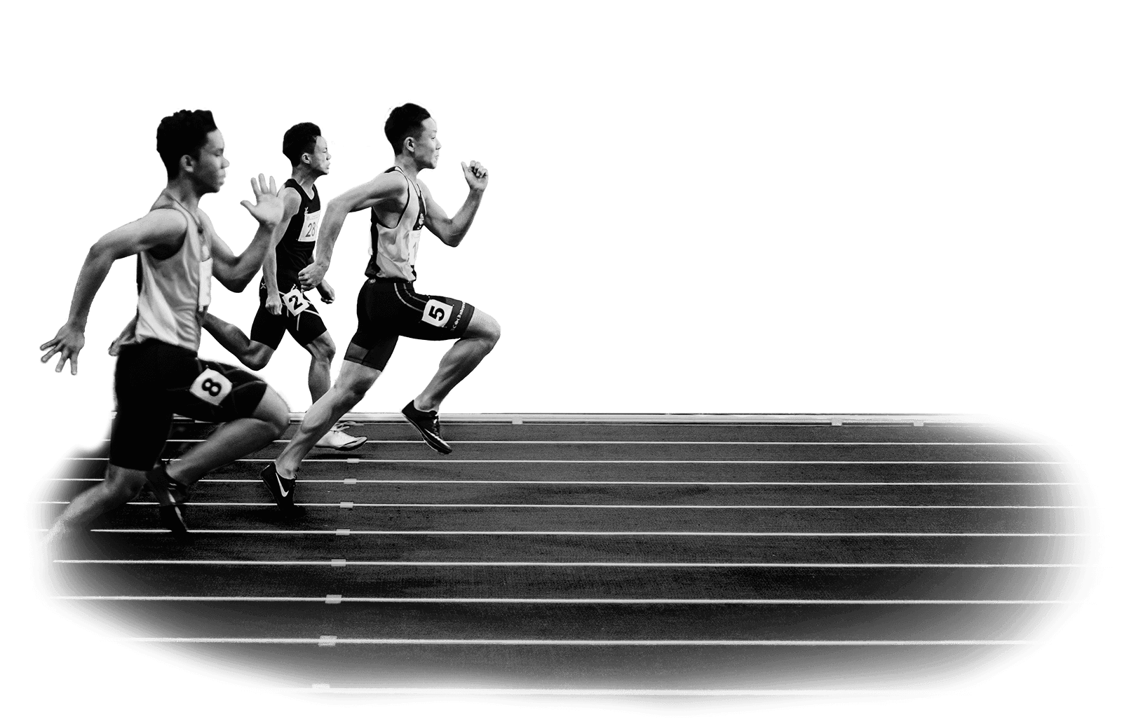 Běžec připraven ke sprintu v zákleku do bloku.